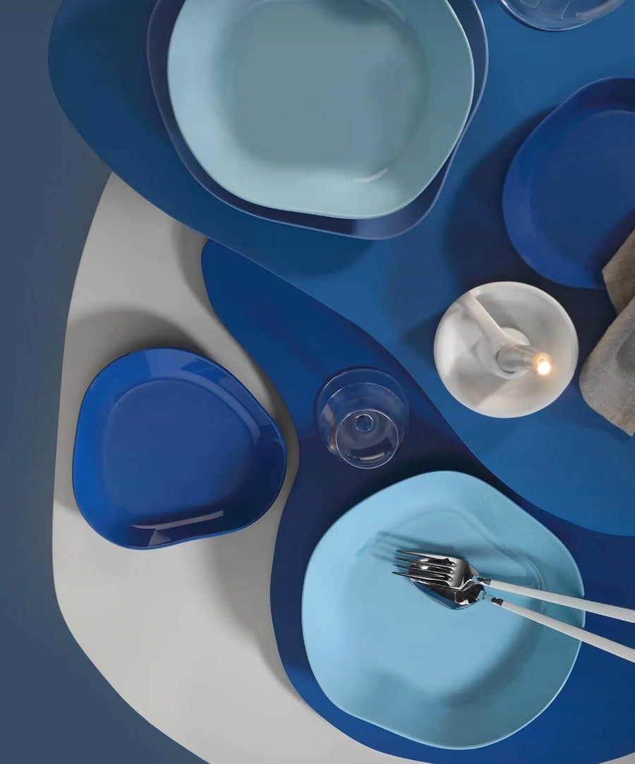 Kütahya Skallop 18cm 2 piece cake plate set- Navy