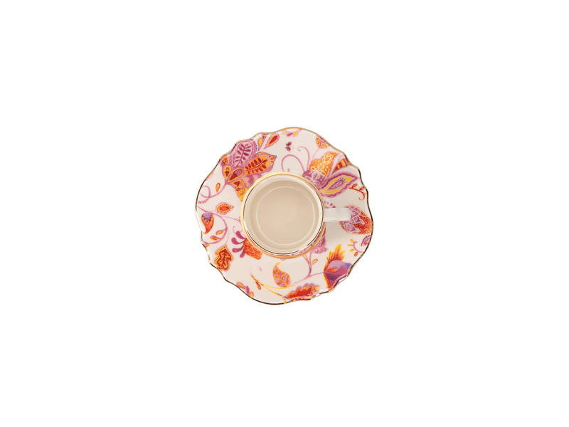 Porland Pinky Pattern Turkish Coffee Set for TWO- DESIGN 1 (Pink) 80ml