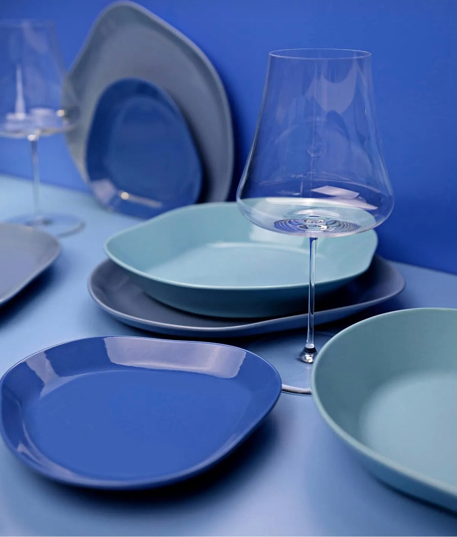 Kütahya Skallop 27cm 2 piece serving flat plate ~ Blue