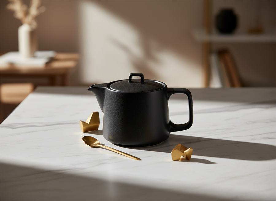 Porland Anthracite Tea Pot with Lid 1000ml Mita Kitchenware