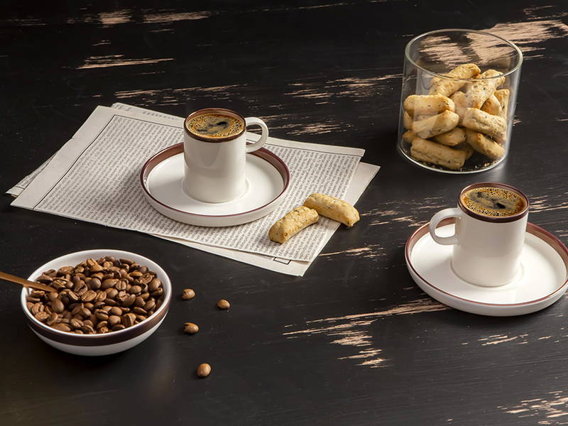 Porland Chopin Copper Coffee Set for 2 people.  (85cc)