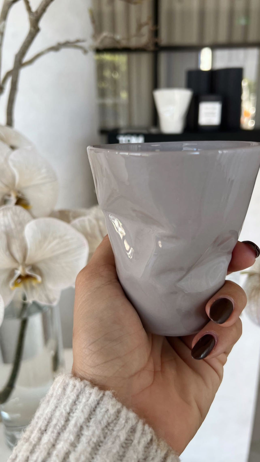 Grey Kütahya Crash Coffee Cup Modern Porcelain Mita Kitchenware