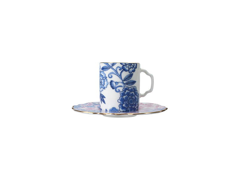 Porland Pinky Coffee Set for 2 People 80cc- DS.2 (Pink/Blue)