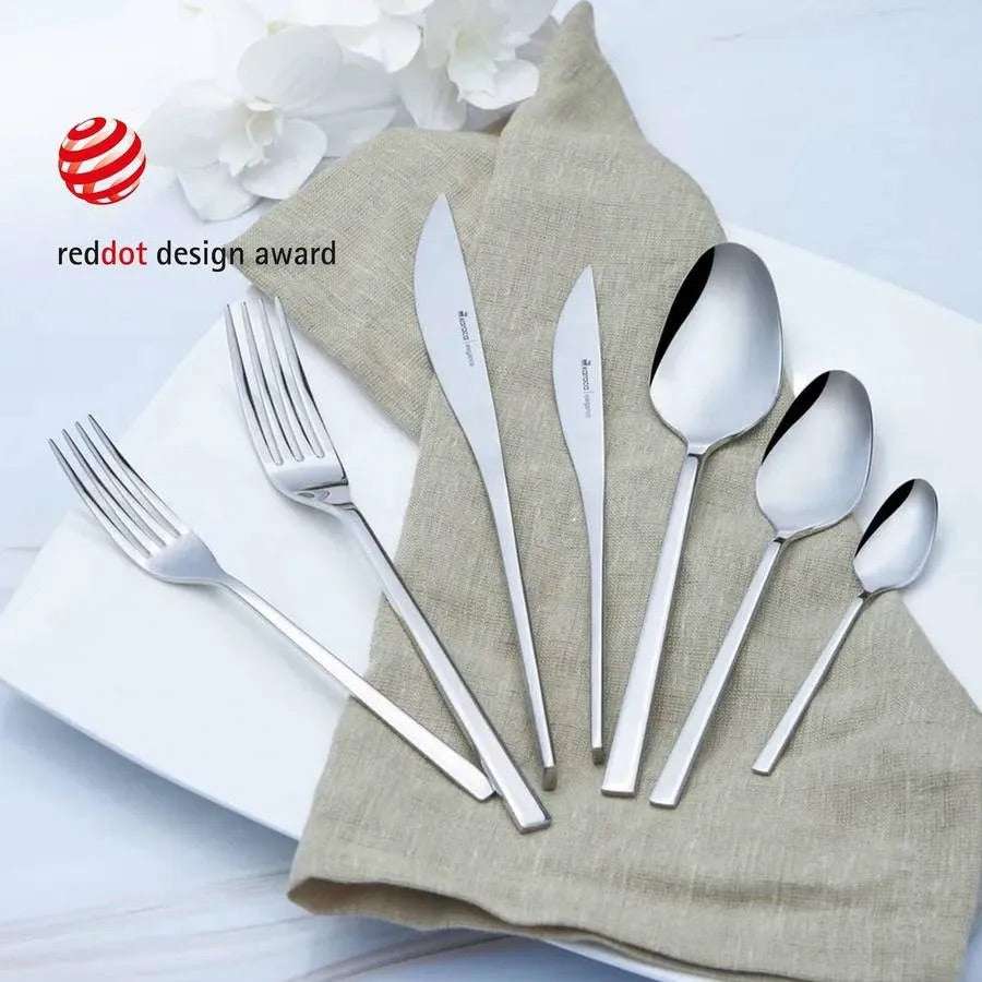 Karaca New Everest 84-Piece Stainless Steel Cutlery Set for 12 People, Silver