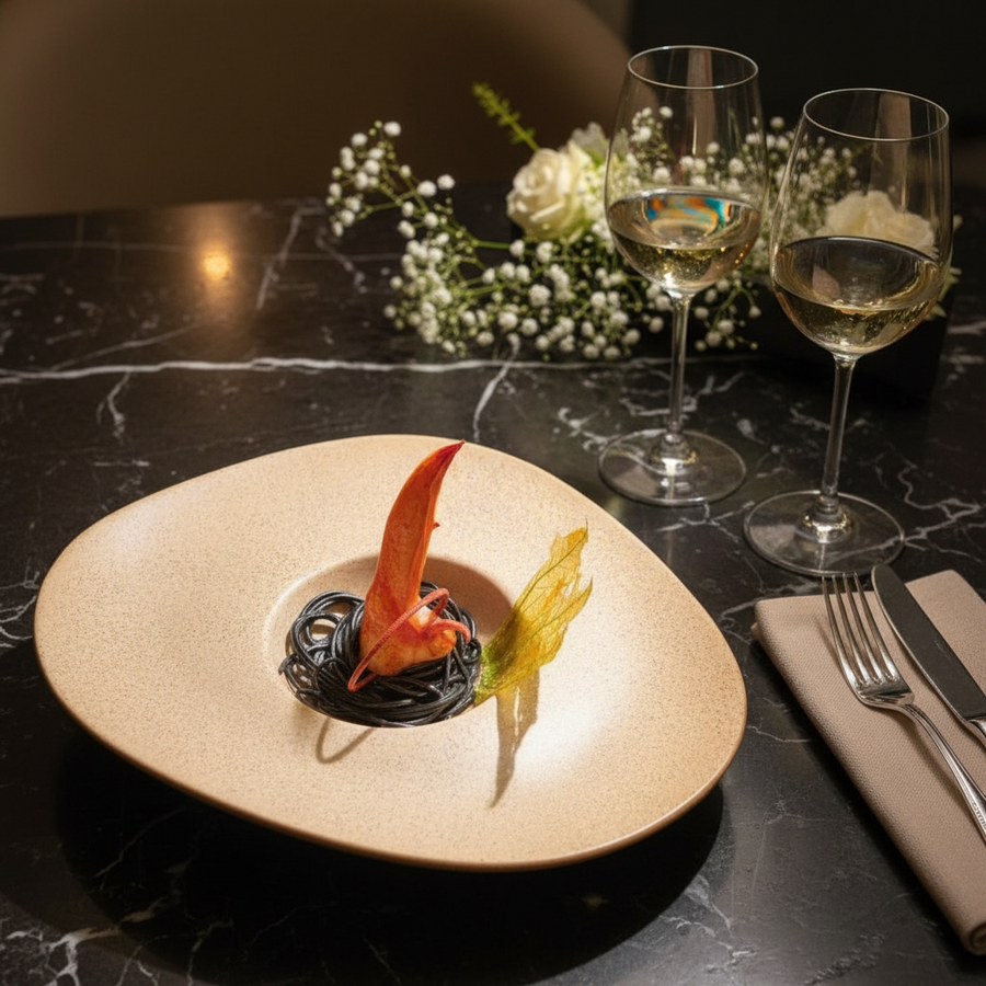 Kutahya Porselen Galaxy Pasta Plate/bowl 29 Cm.Mix Granule Beige