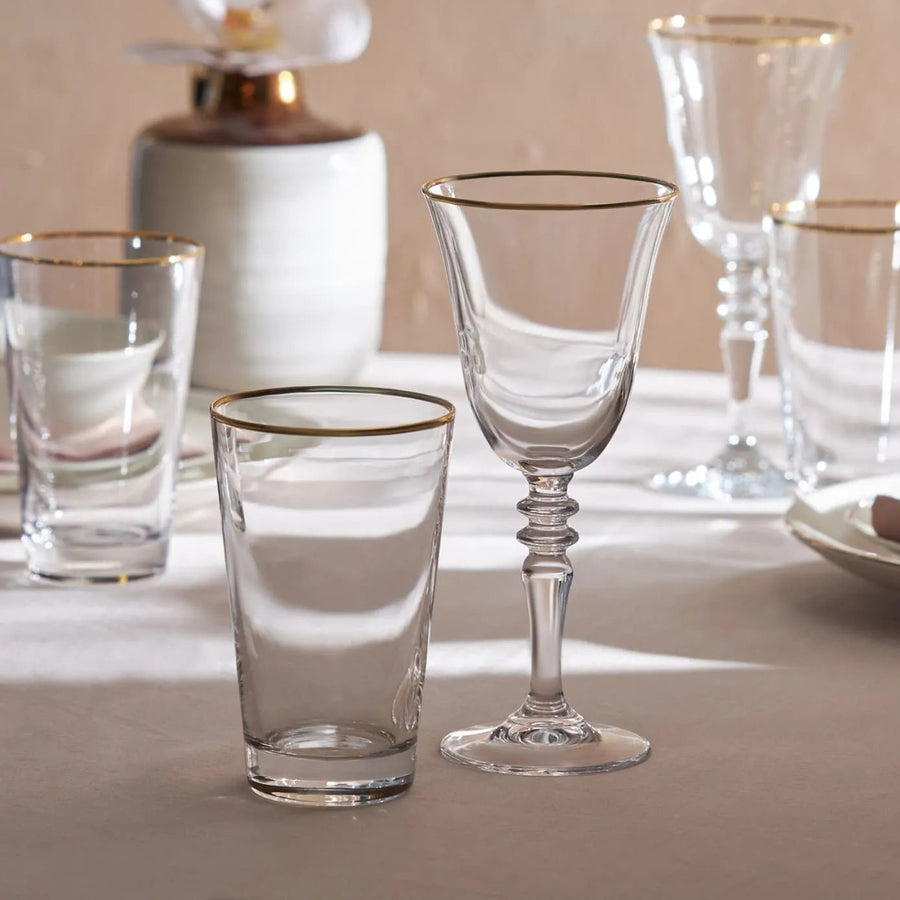 Karaca Jamie Gold Rim 25 Piece Glass Set