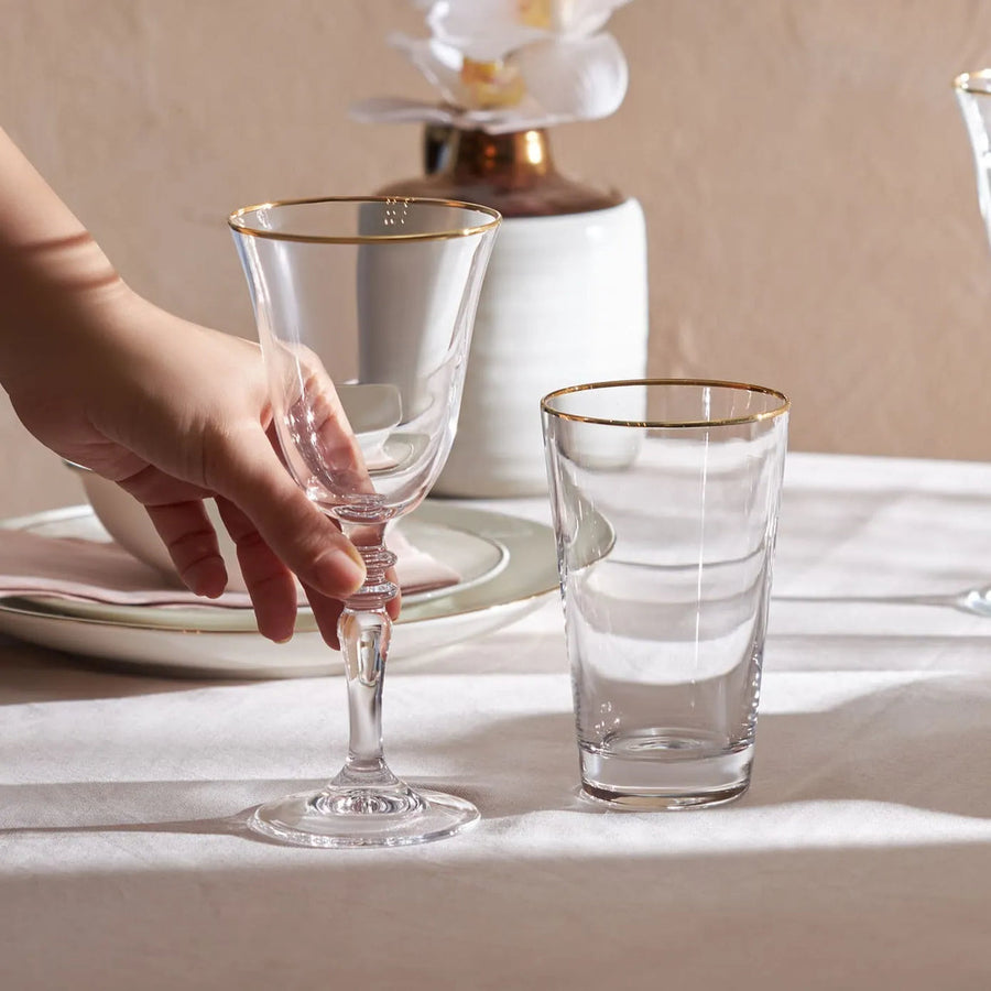 Karaca Jamie Gold Rim 25 Piece Glass Set