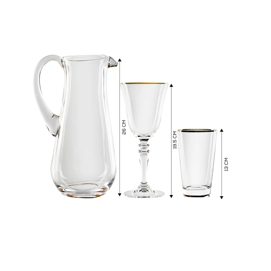 Karaca Jamie Gold Rim 25 Piece Glass Set