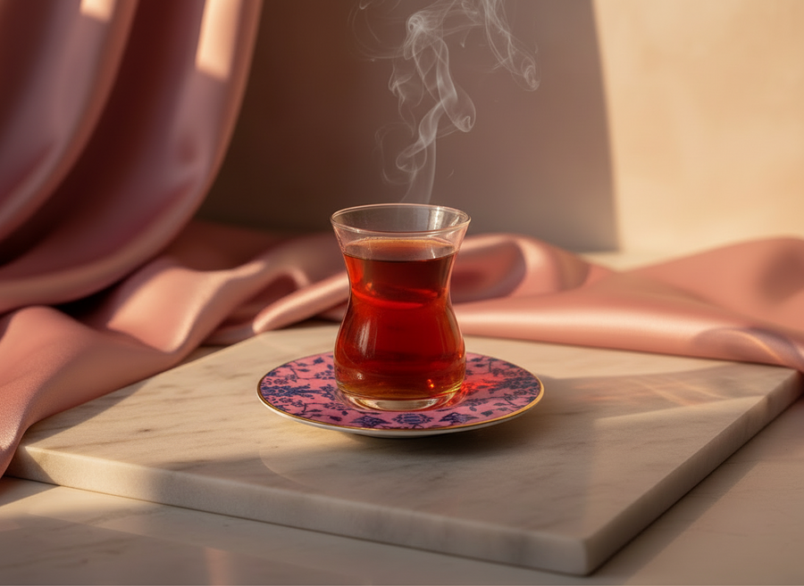 Porland Glamorous Tea Set 8 Pcs — Luxury Turkish Tea Set for 4