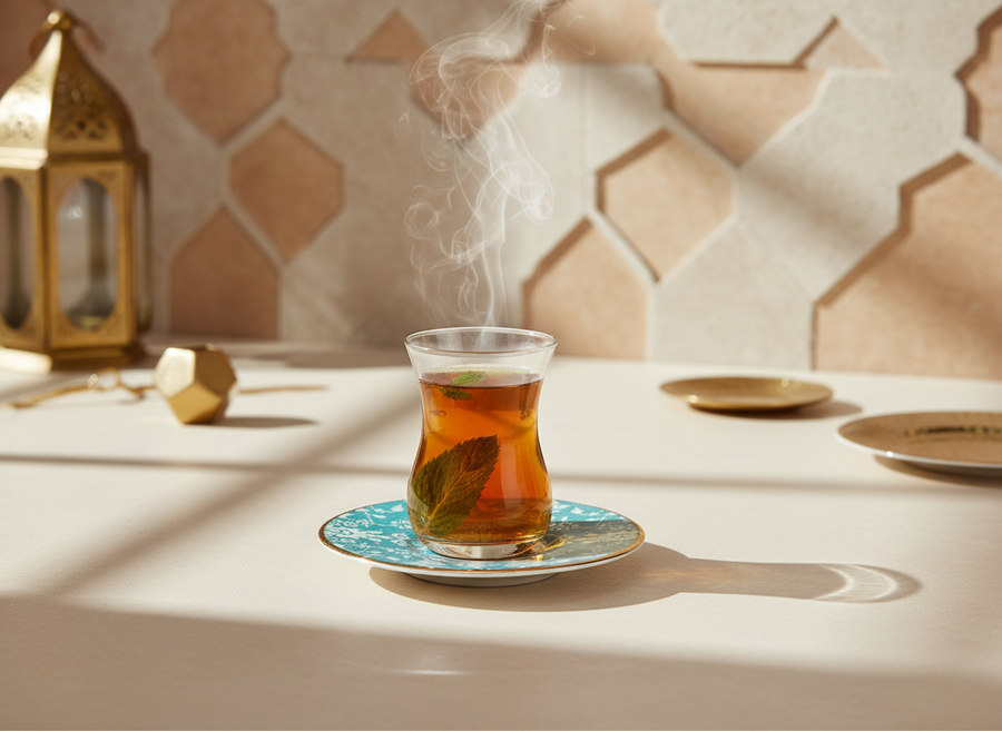 Porland Glamorous Tea Set 8 Pcs — Luxury Turkish Tea Set for 4