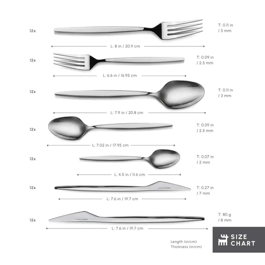 Karaca Thor 84-Piece Cutlery Set - Premium 18/10 Stainless Steel Flatware for 12 (Australia) Mita Kitchenware