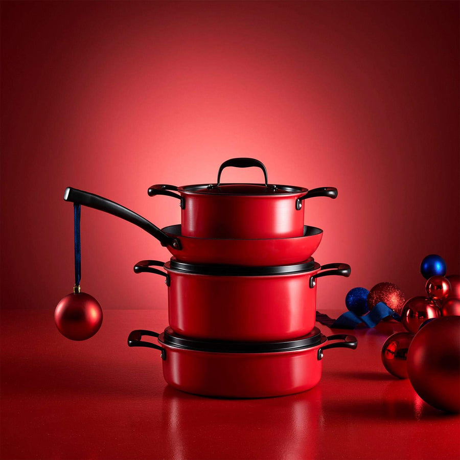 Karaca BioDiamond Pro 7-Piece Induction Cookware Set – Japanese Red