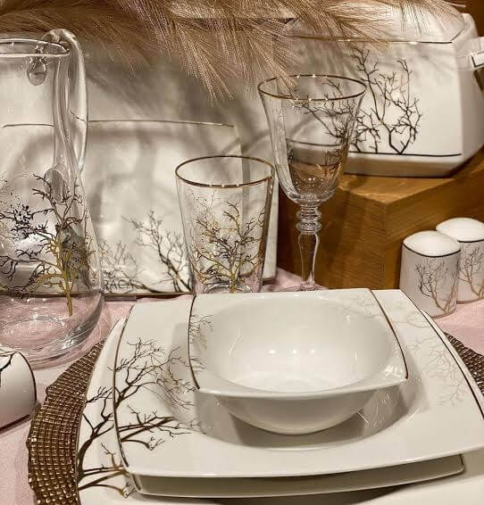 Karaca Autumn 25 Piece Gold Glass Set