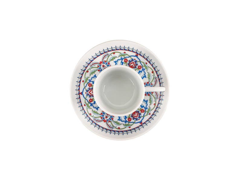 MITA KAHVE  Porland Cihangir Coffee Cup with Cezve and Coffee Set for Two Gift Box (Blue)
