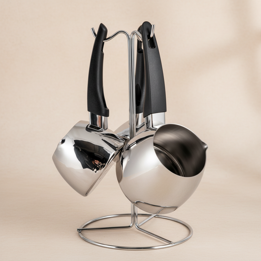 Karaca Tokyo PowerSteel 316 Steel Coffee Pot Cezve  Set