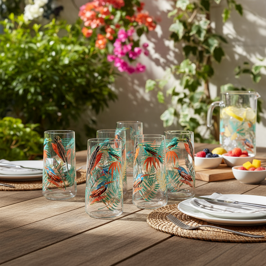 Karaca Autumn 6-Piece Soft Drink Glass Mita Kitchenware