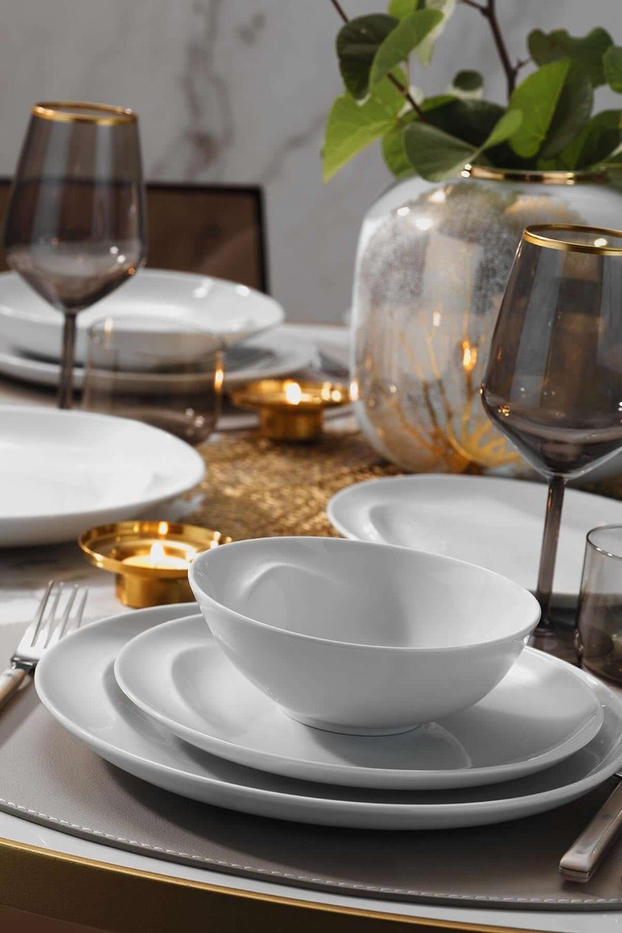 Kütahya Porcelain Ayla 24 Piece Dinnerware Set - Dinnerware
