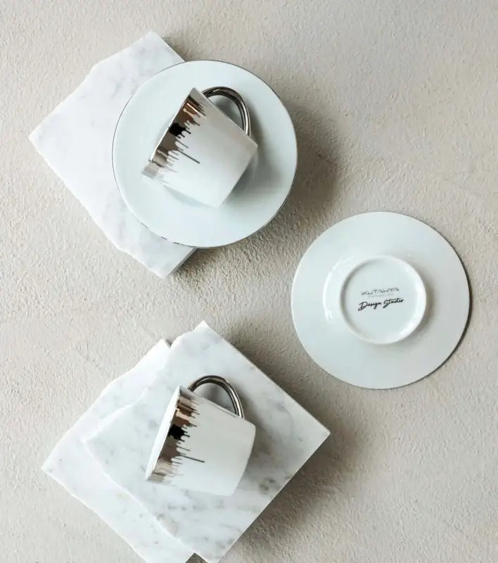 Kütahya Porcelain Toledo Coffee Set for 2 GIFT BOX - Tea and Coffee sets