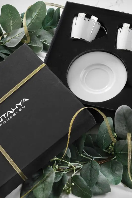 Kütahya Porcelain Toledo Coffee Set for 2 GIFT BOX - Tea and Coffee sets
