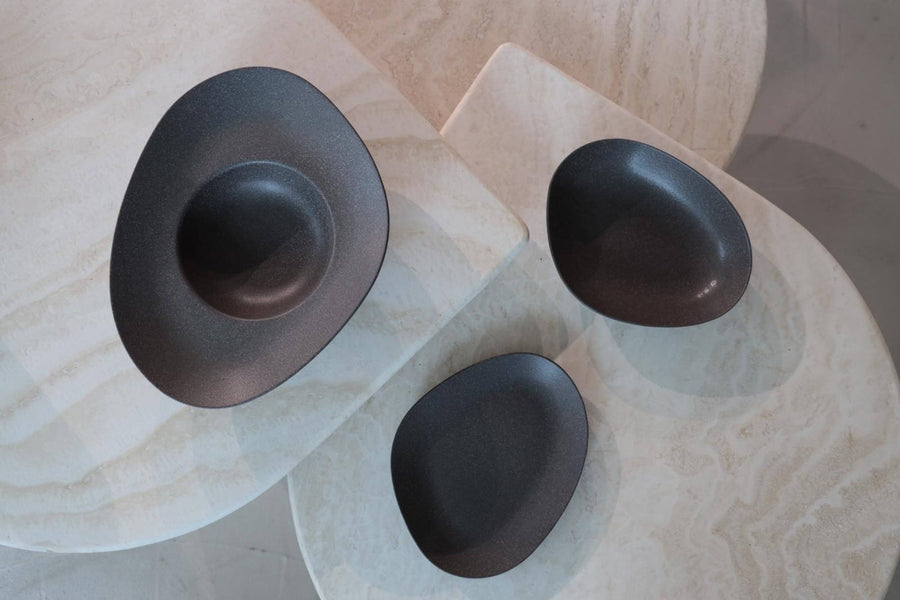 Kutahya Porselen Galaxy Pasta Plate 29 Cm.Mix Granul Anthracite Grey - Kütahya Galaxy Collection
