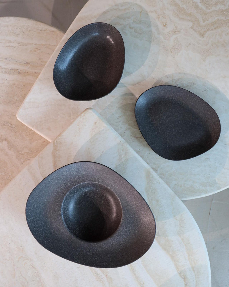 Kutahya Porselen Galaxy Pasta Plate 29 Cm.Mix Granul Anthracite Grey - Kütahya Galaxy Collection