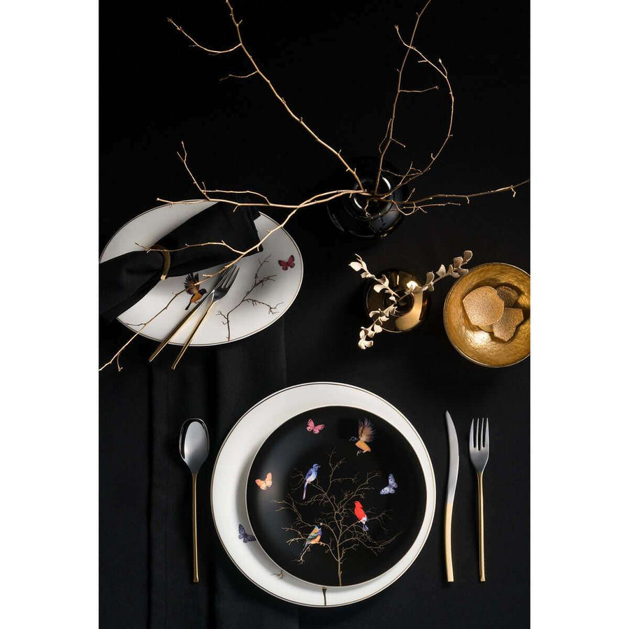 Karaca Fine Pearl Grace Black 62 Pieces Pearl Dinnerware Set for 12 Persons