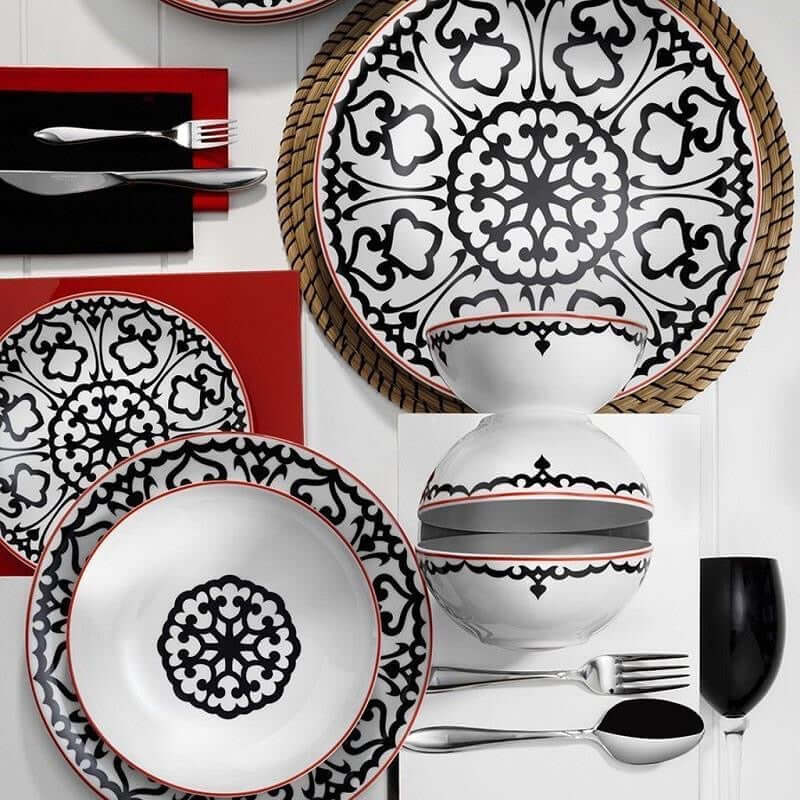 Kütahya Porcelain Zeugma 6 person 24 Piece Dinnerset.