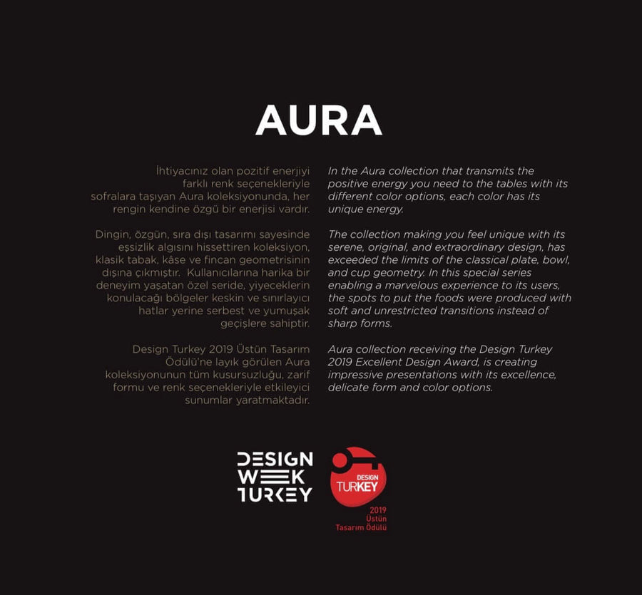 Kütahya Porcelain Aura Collection Tea/Coffee Set for two Black-Red-Beige.