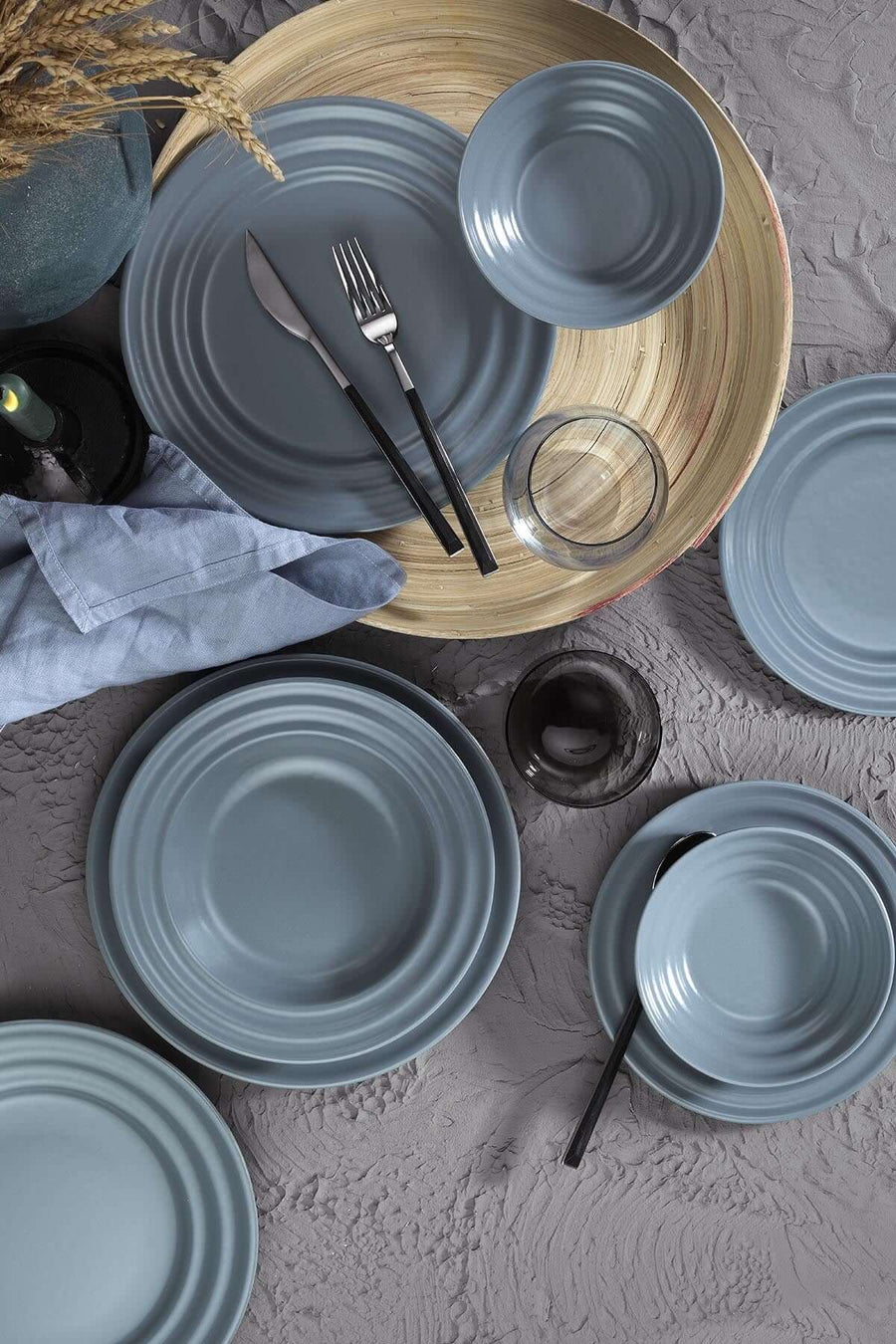 Kütahya Tuana 24 piece Dinnerset PEARL Matt Grey.