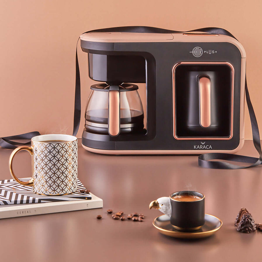 Karaca Hatir Plus 2 in 1 Coffee Machine Rosie Brown