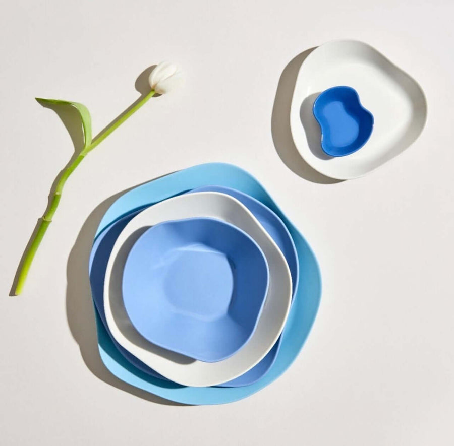 Kütahya Skallop 4 piece 9cm Mezze set ~ Navy Blue.