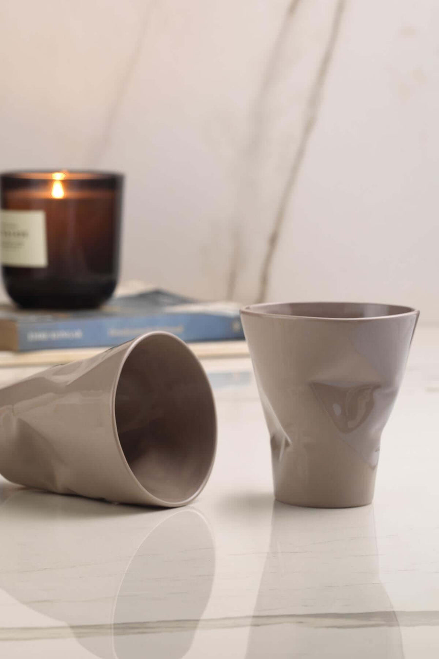 Grey Kütahya Crash Coffee Cup Modern Porcelain.
