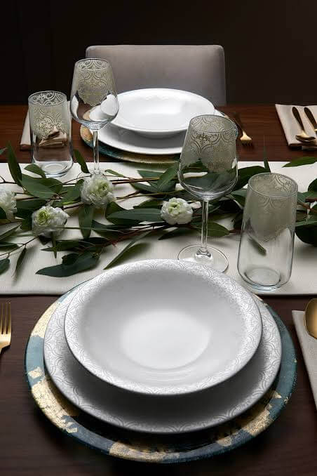 Karaca Fine Pearl Eternal 58 Pieces Pearl Dinnerware Set for 12 Persons
