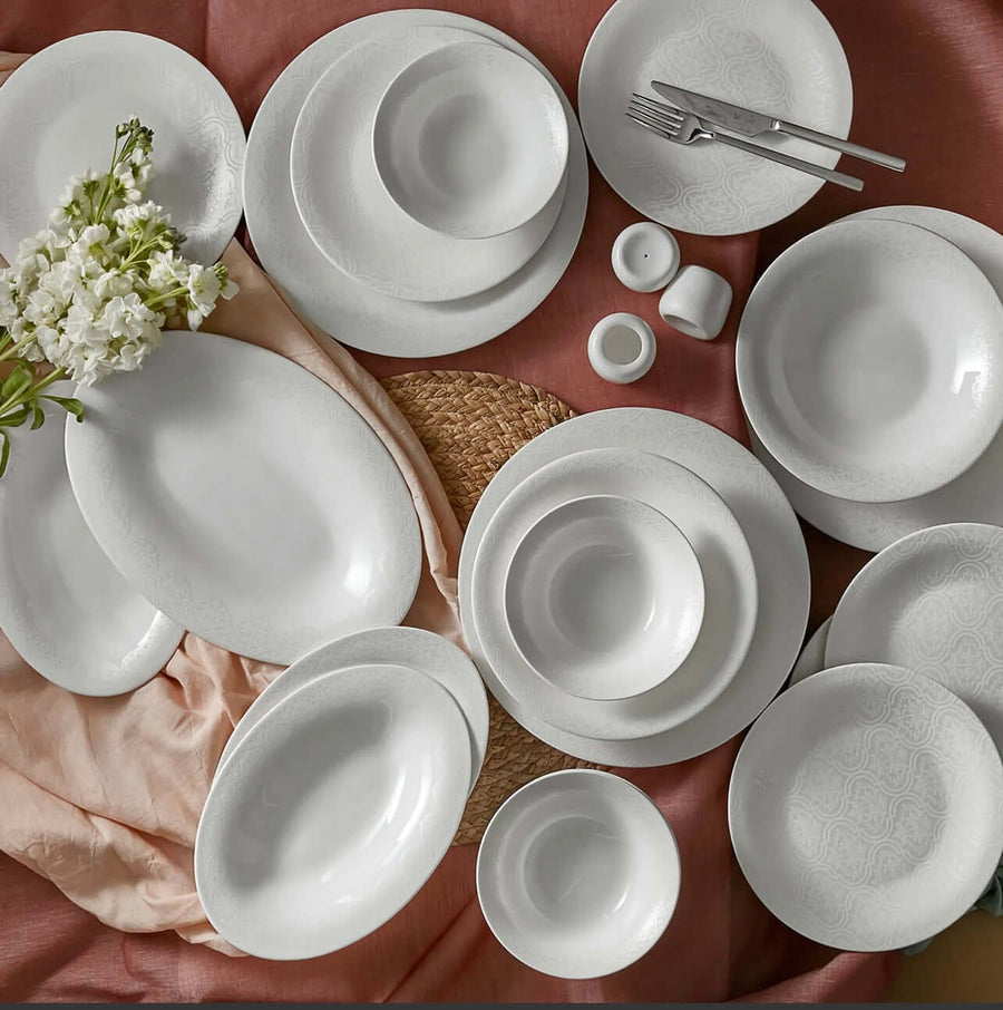 Karaca Fine Pearl Eternal 58 Pieces Pearl Dinnerware Set for 12 Persons