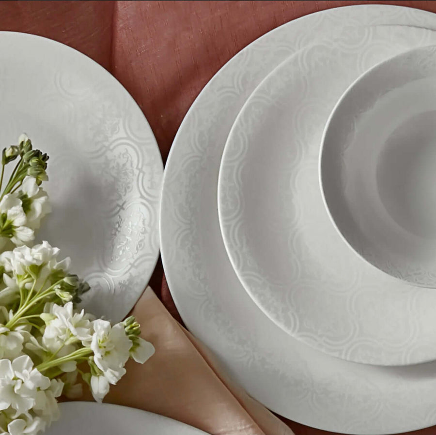 Karaca Fine Pearl Eternal 58 Pieces Pearl Dinnerware Set for 12 Persons