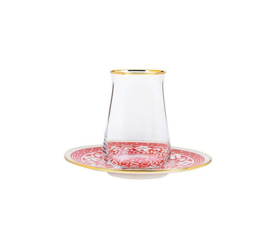 Karaca Ocha Red 12 Piece Tea Set
