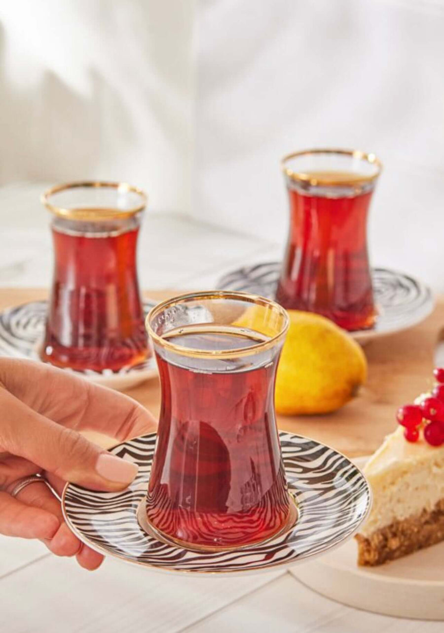 Karaca Zebra 6 Person Tea Set