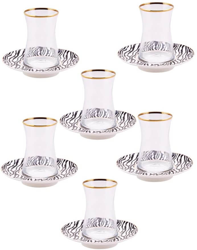 Karaca Zebra 6 Person Tea Set