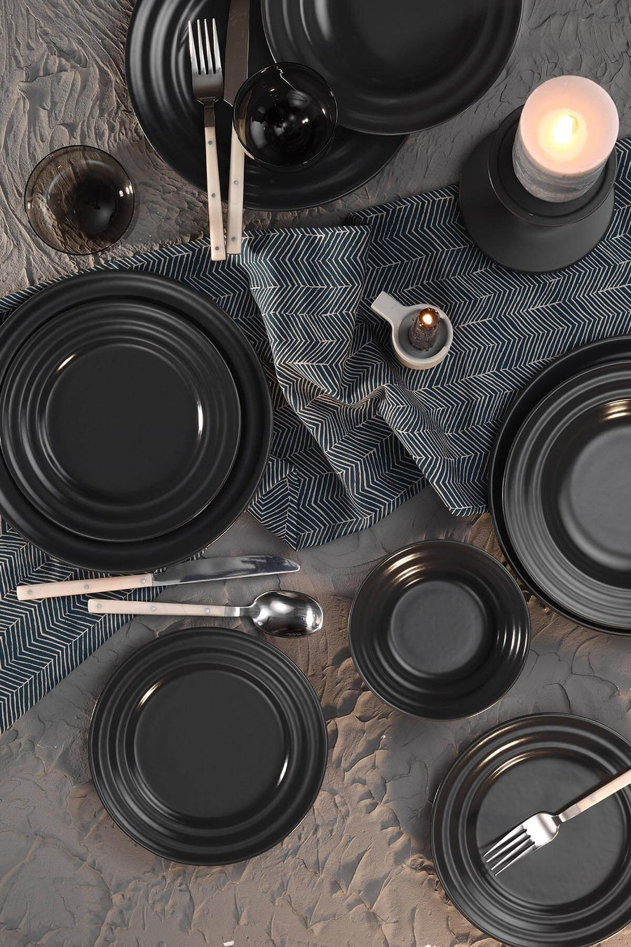 Kütahya Tuana 24 piece Dinnerset PEARL Anthracite.