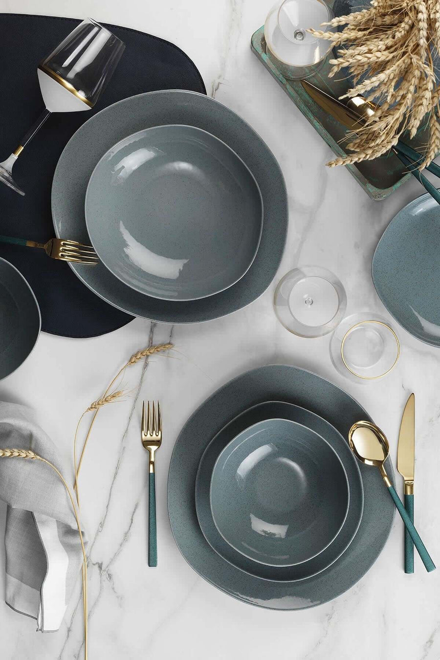 Kütahya Porselen SOHO 24 piece Dinner set for 6 BLUE.