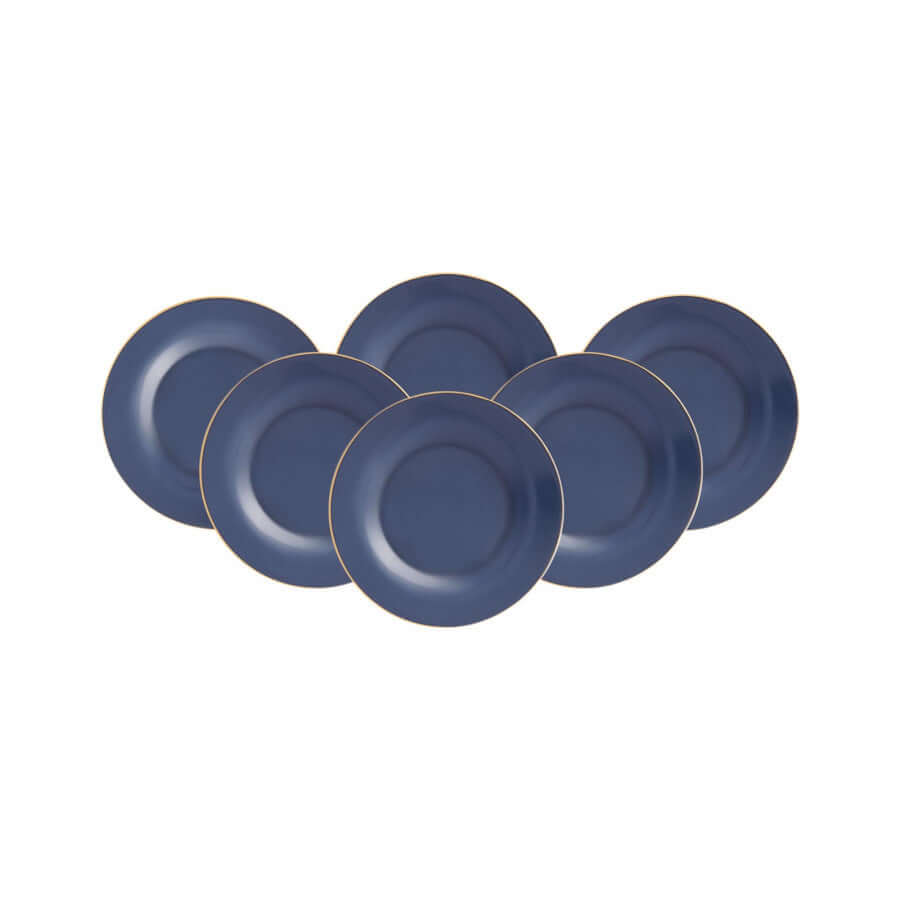 Karaca Retro Anthracite 6 Piece Hostess Cake/Side Set