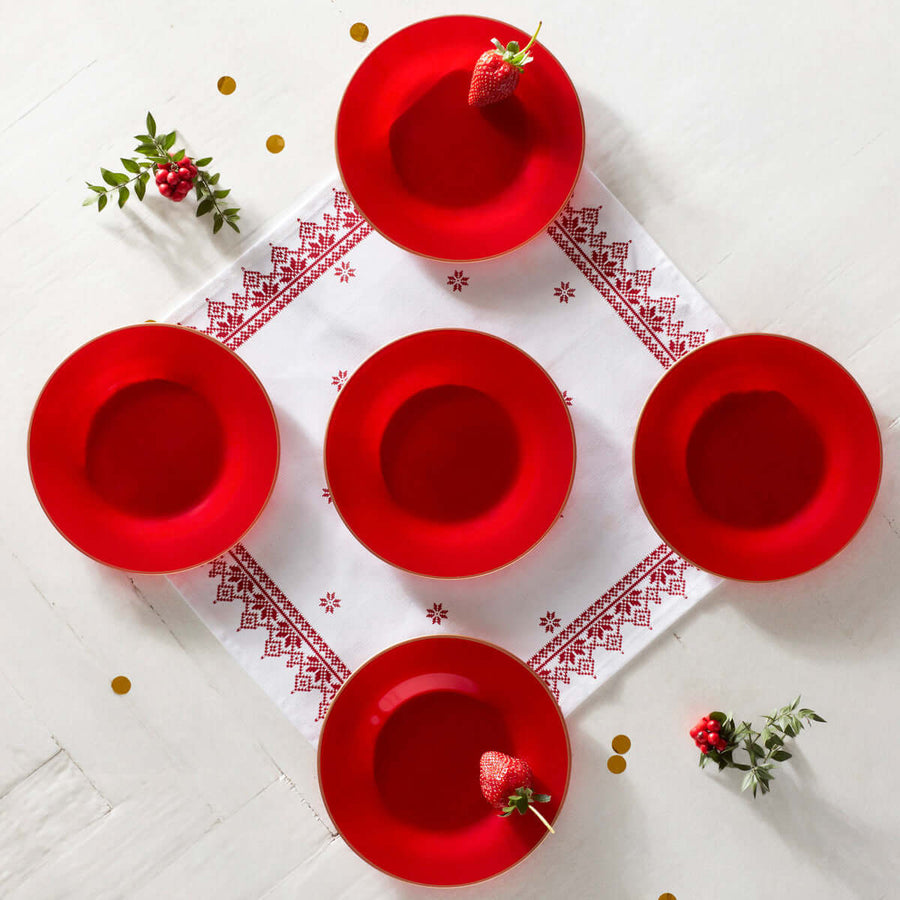 Karaca Retro Red 6 Piece Cake Set