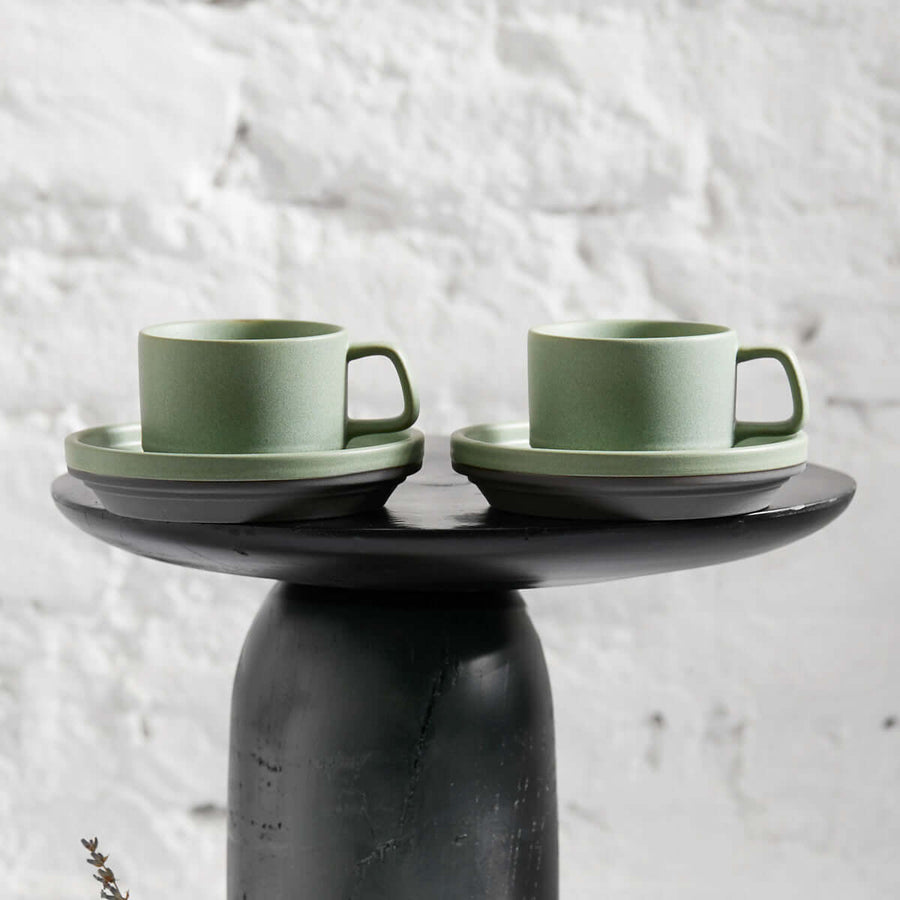 Karaca Stone Green Set of 2 Coffee Cups