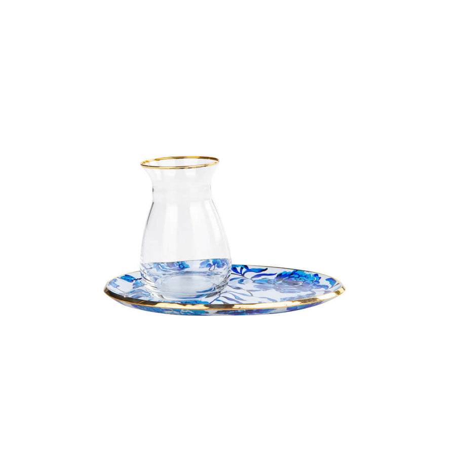 Karaca Blue Rosa 12 Pieces 6 Person Tea Set