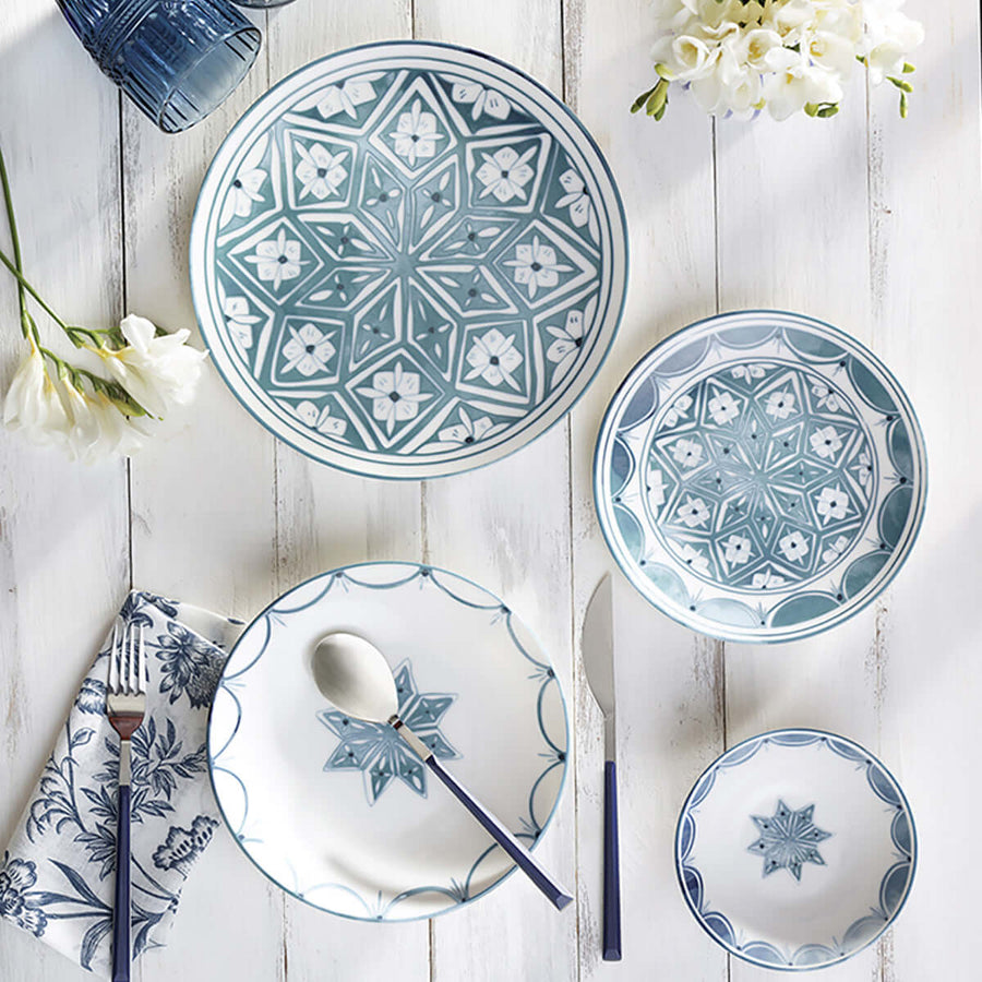 Karaca Marianna 24-piece dinner set for 6 people, elegant porcelain design, made in Turkey.