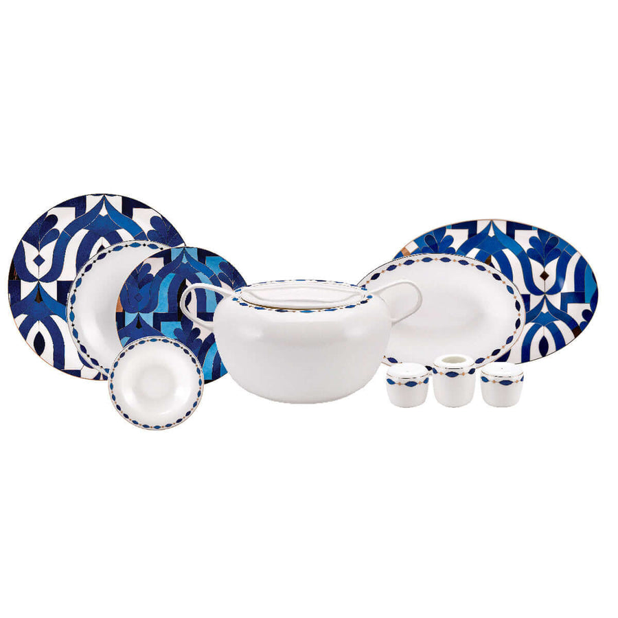 Karaca Fine Pearl Azur 62 Pieces Pearl Dinnerware Set for 12 Persons