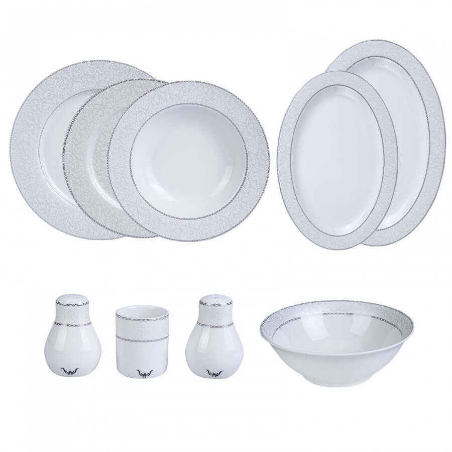 Karaca Otto Platinum 58 Piece Dinnerware Set for 12 People