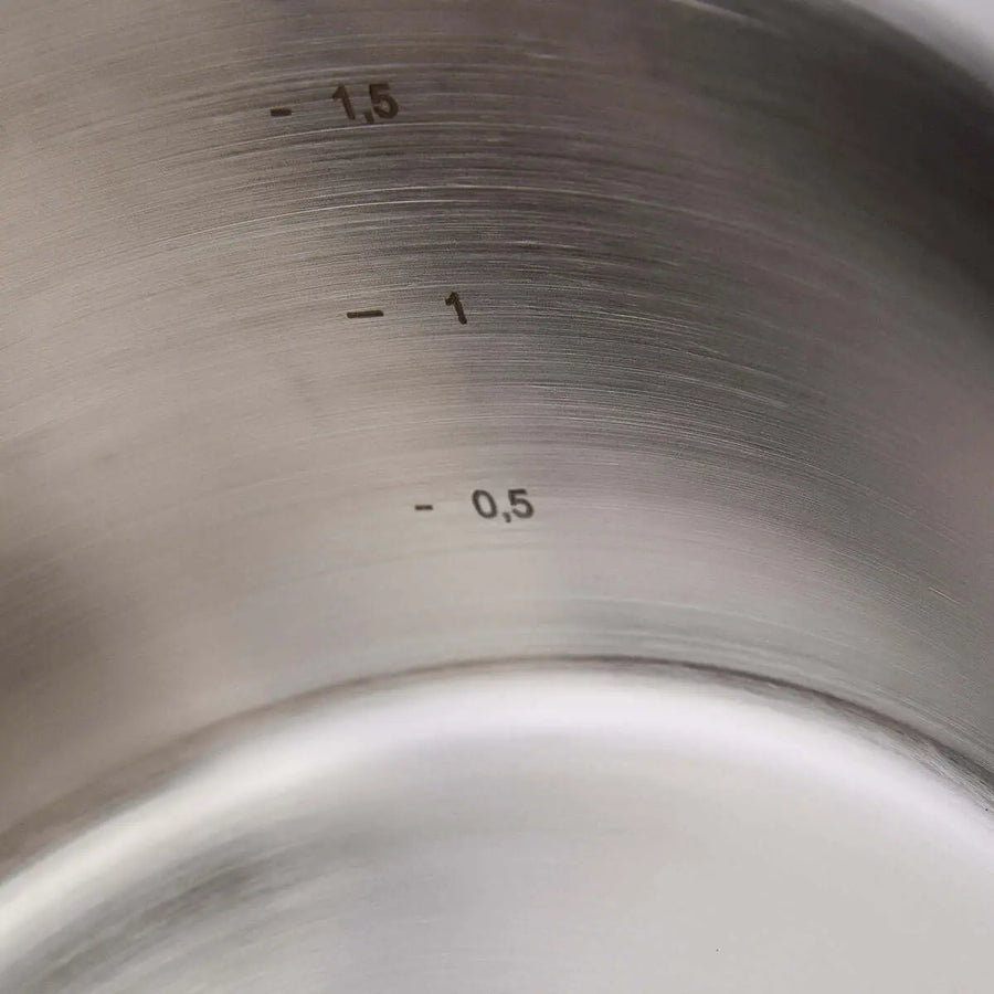 Luxurious 8-piece Karaca Kobe cookware set, crafted from 316 Powersteel stainless steel, expertly made in Turkey.