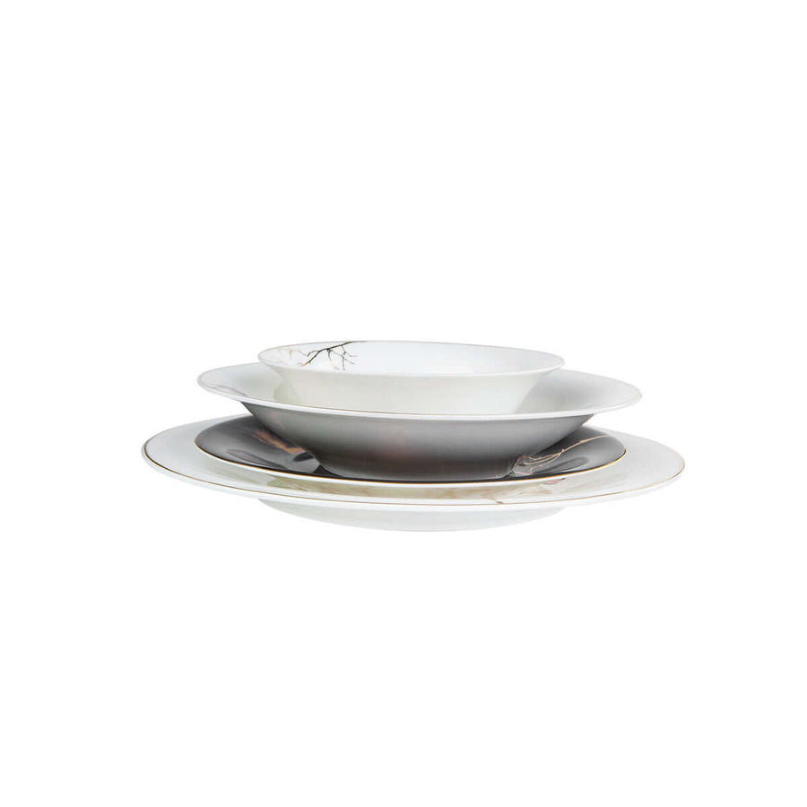 Karaca Fine Pearl Grace Black 58 Pieces Pearl Dinnerware Set for 12 Persons