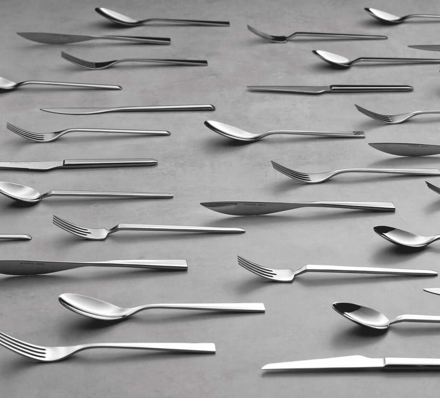 Karaca New Everest 84-Piece Stainless Steel Cutlery Set for 12 People, Silver